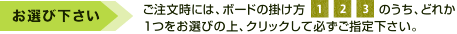 お選びください　ご注文時には、ボードの掛け方[1][2][3]のうち、どれか1つをお選びの上、クリックして必ずご指定下さい。