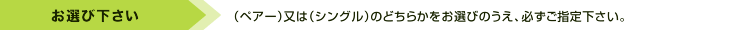 ペアーシングルのどちらかをお選びください